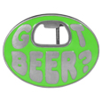 Got Beer? Belt Buckle Neon Green Enameled Belt Buckle
